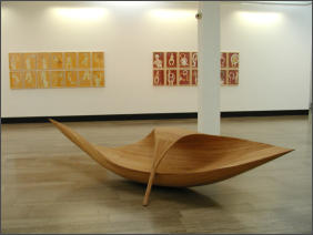 GR.LIEGE 2, 2001 bespielbare Skulptur, Eichenholzleisten