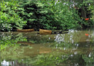 HJORTSPRING PPOJEKT , Installation ber dem Wasser, Hessentag Oberursel 2011, Holz, z.T. Feuer-geschwrzt